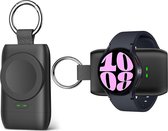 Chargeur USB-C sans fil CoverMore avec fonction Powerbank - Convient pour Samsung Galaxy Watch 6, 5, 4, 3, 1, Classic, Gear S2, S3, S4, Sport - Porte-clés + Powerbank - Zwart