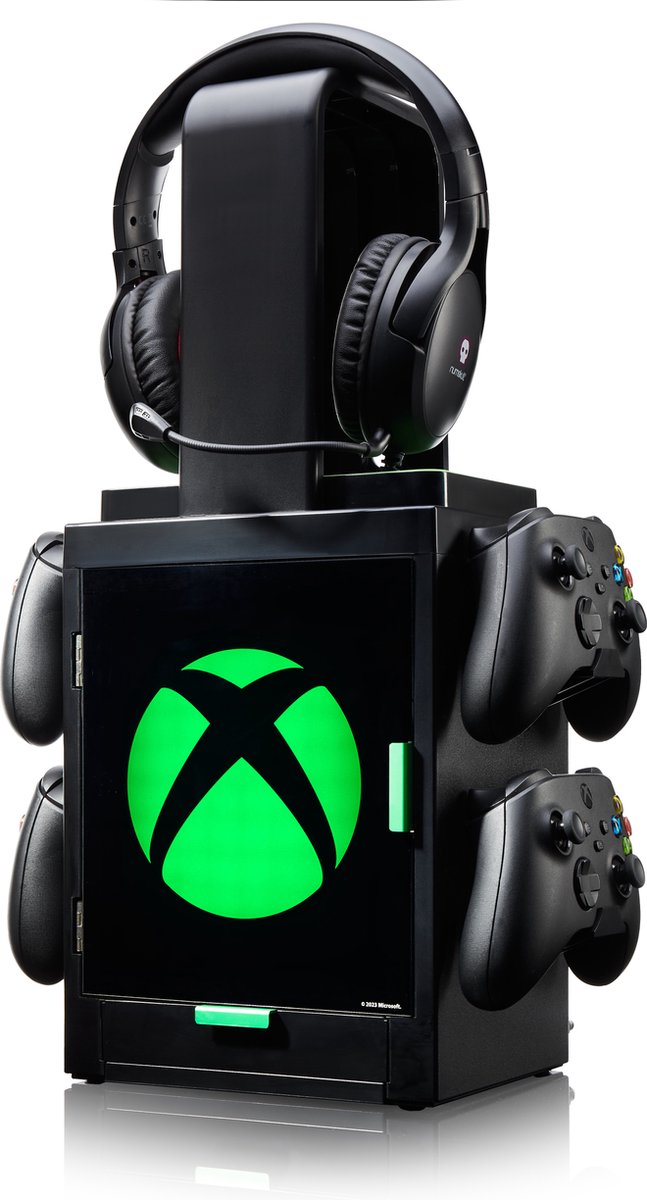 Numskull - Xbox Light Logo Inspired Gaming Locker voor 4 Controllers - 10 Games - Koptelefoon