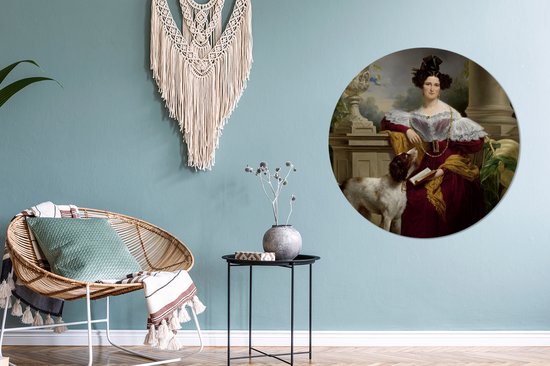 Portrait d'Alida Christina Assink - Peinture de Jan Adam Kruseman Sticker mural cercle papier peint 100x100 cm / cercle papier peint / cercle mural / cercle vivant - autocollant & découpe ronde