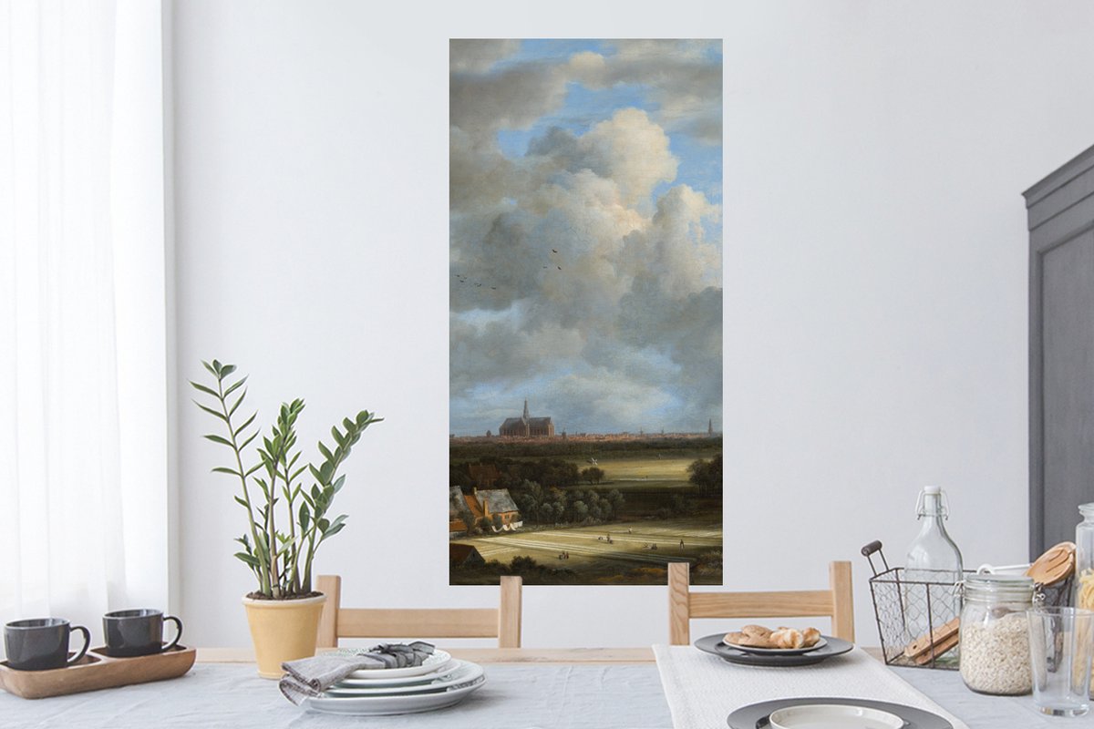 Muurstickers - Sticker Folie - Gezicht op Haarlem met bleekvelden - Schilderij van Jacob v