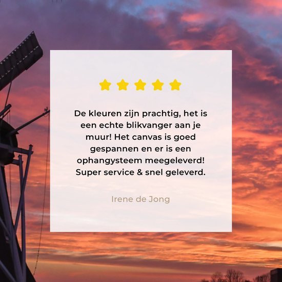 Moulin à vent pendant un lever de soleil toile 2cm 40x30 cm - petit - Tirage photo sur toile (Décoration murale salon / chambre)