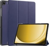 Hoes Geschikt voor Samsung Galaxy Tab A9 Hoes Luxe Hoesje Book Case - Hoesje Geschikt voor Samsung Tab A9 Hoes Cover - Donkerblauw