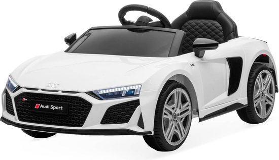 sweeek - Audi r8 elektrische auto 12v, 1 zitplaats, 4x4 voor kinderen met autoradio en afstandsbediening