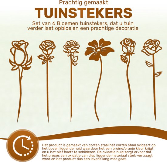 Foto: Tuindecoratie cortenstaal tuinsteker tuinbeeld tuindecoratie voor buiten bloemen rozen 1 5 mm dik metalen tuindecoratie roos