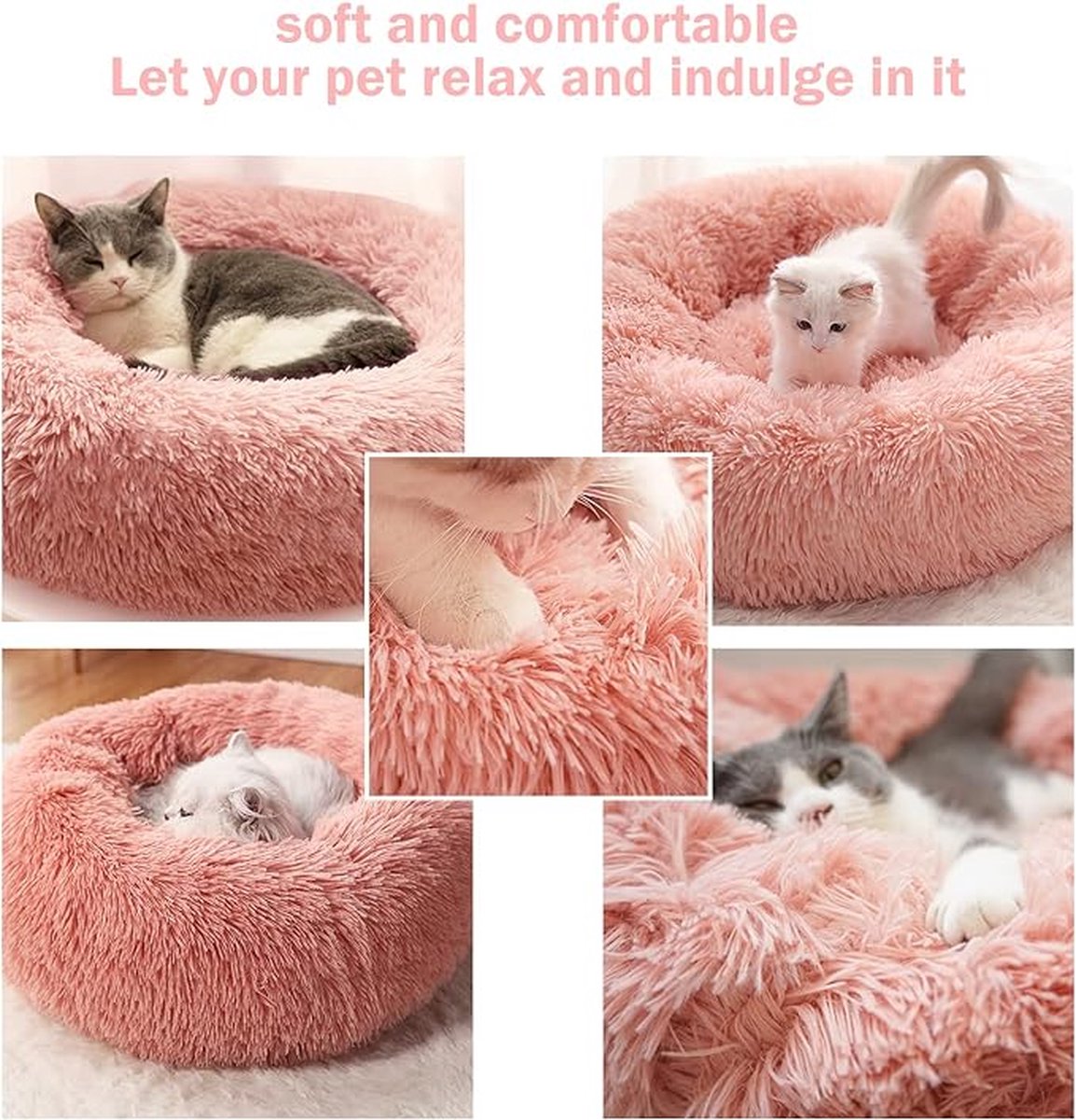 Panier Pour Chat Douillet En Forme De Grotte - 60x45x35 Cm, Flanelle, Lavable, Fermé Pour L'hiver - 9