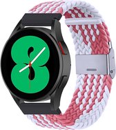 By Qubix Braided nylon bandje - Wit - roze - Xiaomi Mi Watch - Xiaomi Watch S1 - S1 Pro - S1 Active - Watch S2