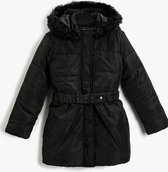 Koton Standaard mouw Parka Lang pufferjack met details van imitatieimitatiebont