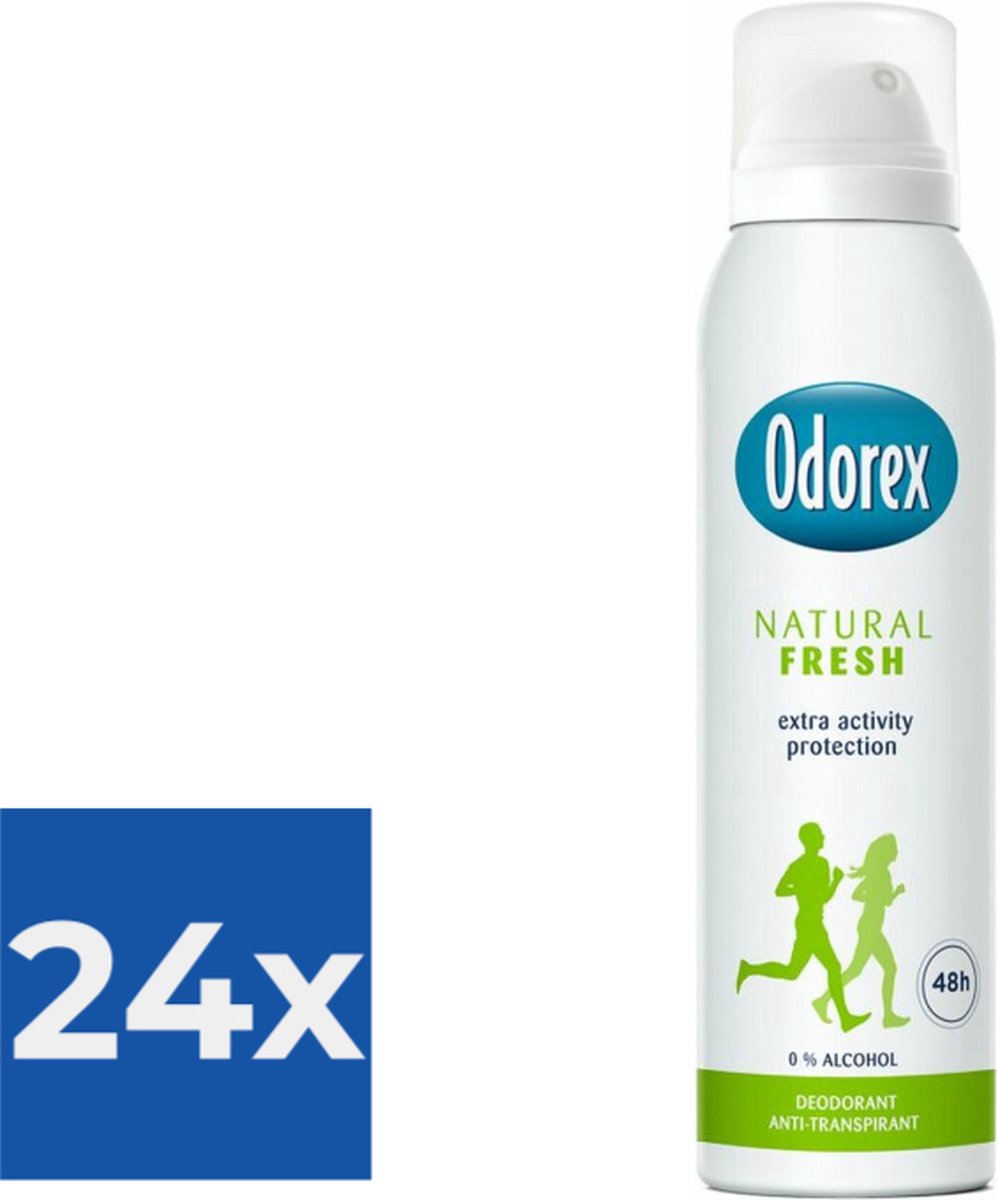 Goedkoopste Odorex Deospray - Natural Fresh 150 ml - Voordeelverpakking 24 stuks