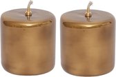 WInQ - Olielamp cilinder 7x10cm cm Goud - 2 Stuks - Ideale vervanging voor kaarsen incl. lont en trechter