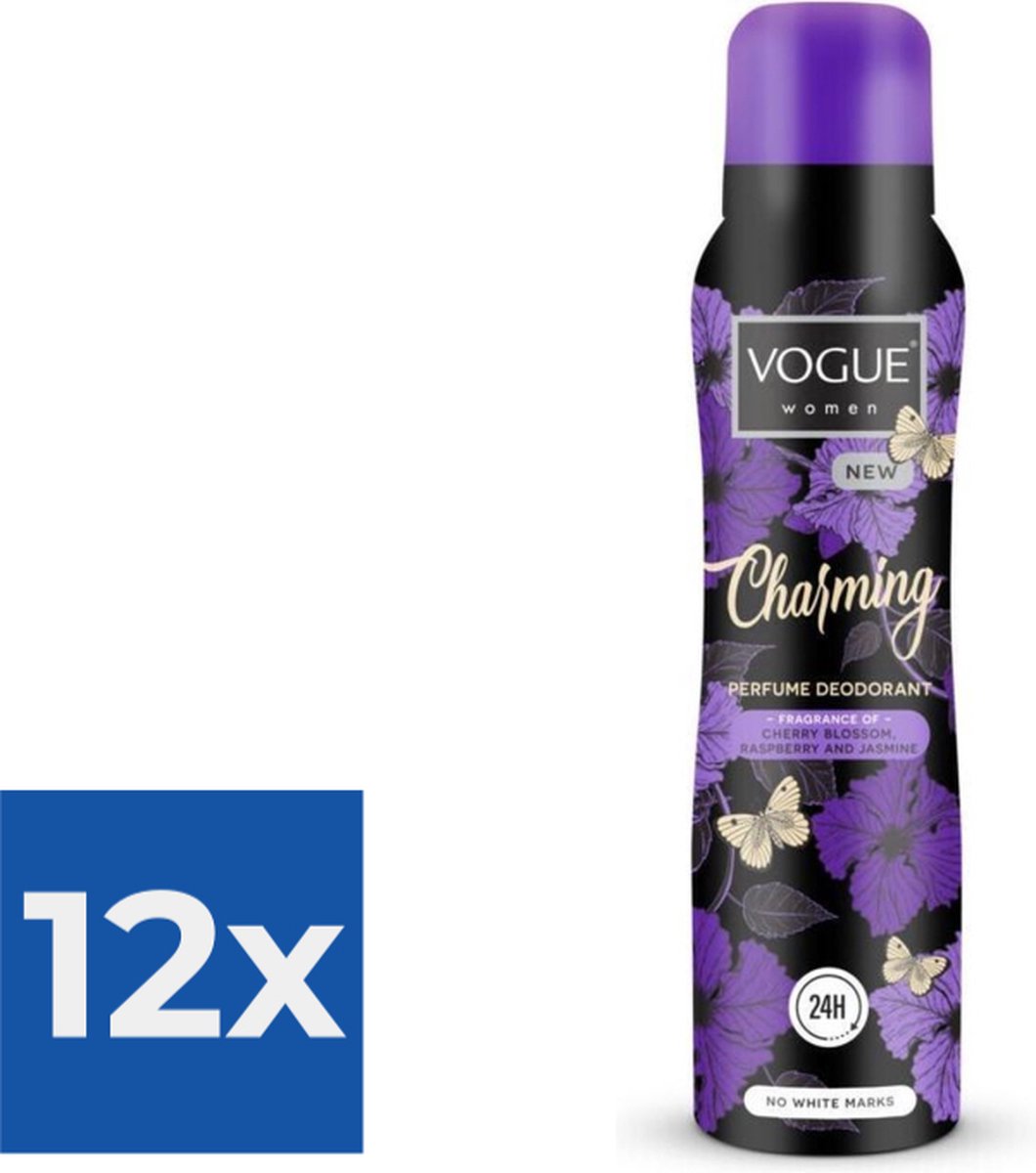 Goedkoopste Vogue Charming Parfum Deodorant 150 ml - Voordeelverpakking 12 stuks