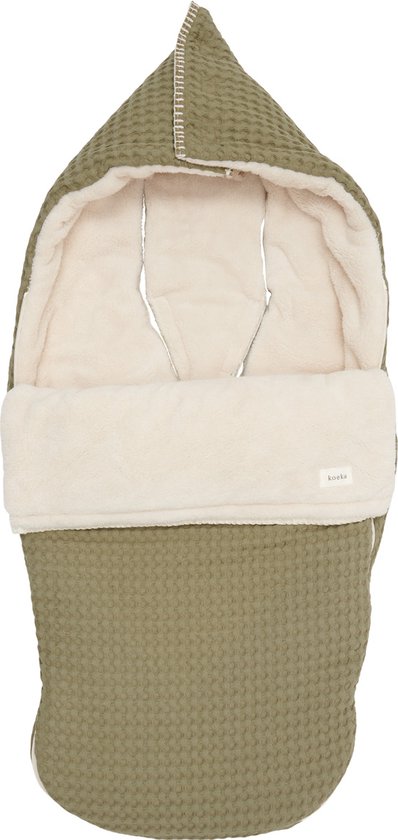 Product: Koeka Oslo voetenzak voor buggy - wafelstof met teddy - moss, van het merk Koeka