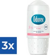 Odorex Deo Roll-on - Sensitive Care 50 ml - Voordeelverpakking 3 stuks