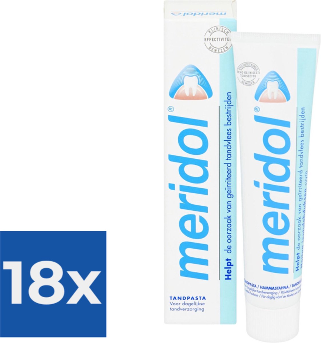 Meridol Tandpasta voor Dagelijkse Tandverzorging 75 ml - Voordeelverpakking 18 stuks