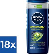 NIVEA Men Energy Douchegel - 250ml - Voordeelverpakking 18 stuks