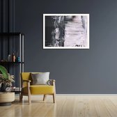 Poster Zwart wit schilderwerk Rechthoek Horizontaal Met Lijst XL (70 X 50 CM) - Witte Lijst - Wanddecoratie - Posters
