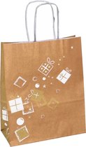 10 x Geschenkzakken – verjaardag tasjes van kraftpapier gedraaide handvaten " Feestelijk cadeau " 18x8x22cm/ papieren tassen /Cadeau verpakking