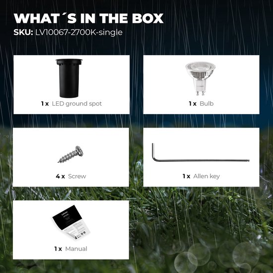 Ledvion – 9 Spots LED Encastrables Sol, 5W, 2700K, IP67, GU10, Éclairage Extérieur Terrasse