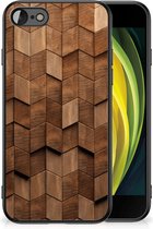 Houten Print Telefoonhoesje geschikt voor iPhone SE 2022 | SE 2020 | 7/8 Wooden Cubes