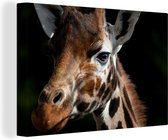Peintures sur toile - Gros plan d'une girafe - 150x100 cm - Décoration murale