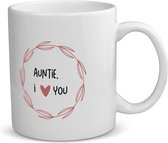 Akyol - auntie i love you koffiemok - theemok - Tante - de liefste tante - verjaardagscadeau - verjaardag - cadeau - cadeautje voor tante - tante artikelen - kado - geschenk - gift - 350 ML inhoud