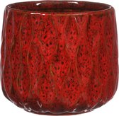 Ideas4seasons Pot de fleur/pot de fleurs - rouge foncé - pour plante d'intérieur - D13 x H11 cm