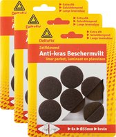 Deltafix Anti-krasvilt - 18x - bruin - 33 mm - rond - zelfklevend - meubel beschermvilt