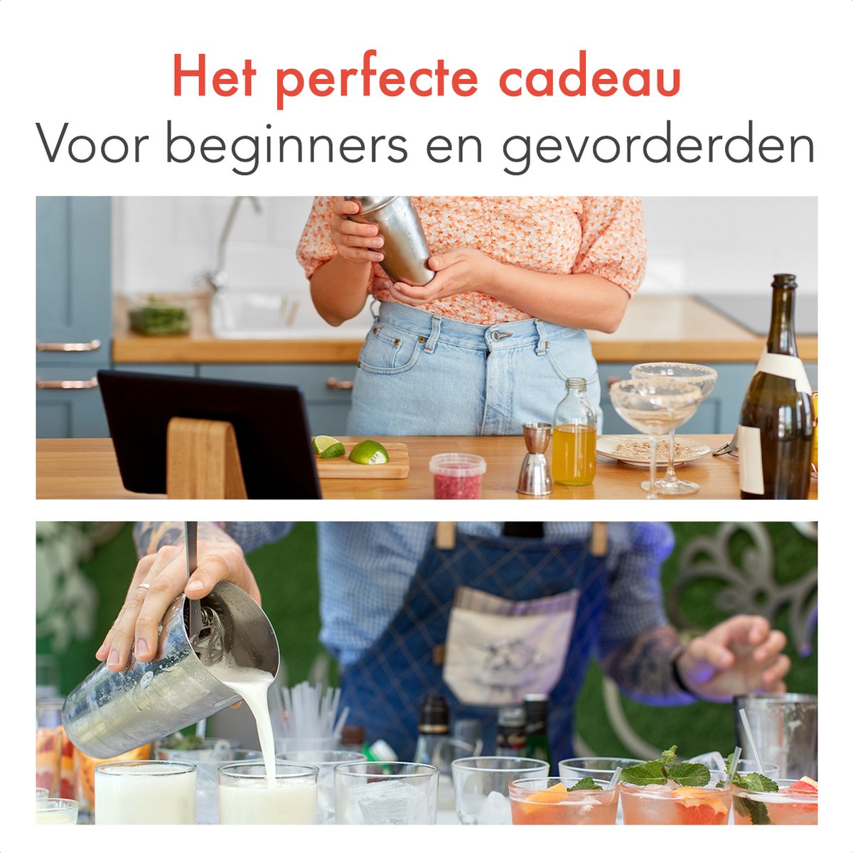 KitchenBrothers Cocktail Set - 24 delig - Inclusief Cocktail Shaker (750ml) - Compleet voor Cocktailbar - Zwart/Acryl - Cocktailset - BPA-Vrij - Met Receptenboekje - Cadeauverpakking — cadeau in Kookcadeaus - foto 8
