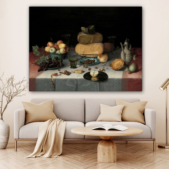 Toile - Peinture Nature morte aux fromages - Oeuvre - Maîtres anciens - 160x120 cm - Décoration de chambre - Salon