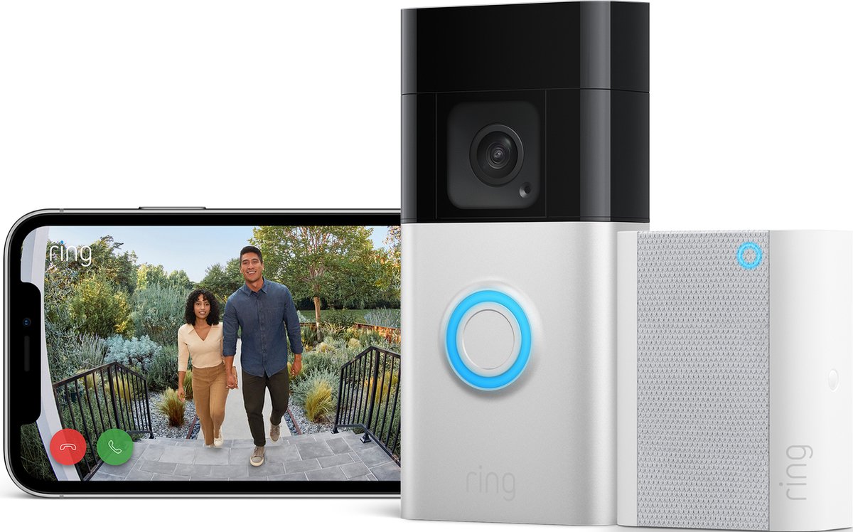 Afbeelding 2 van Ring Battery Video Doorbell Plus met Chime (2nd Gen) - slimme deurbel - top tot teen zicht - batterij - 1536p HD+ video