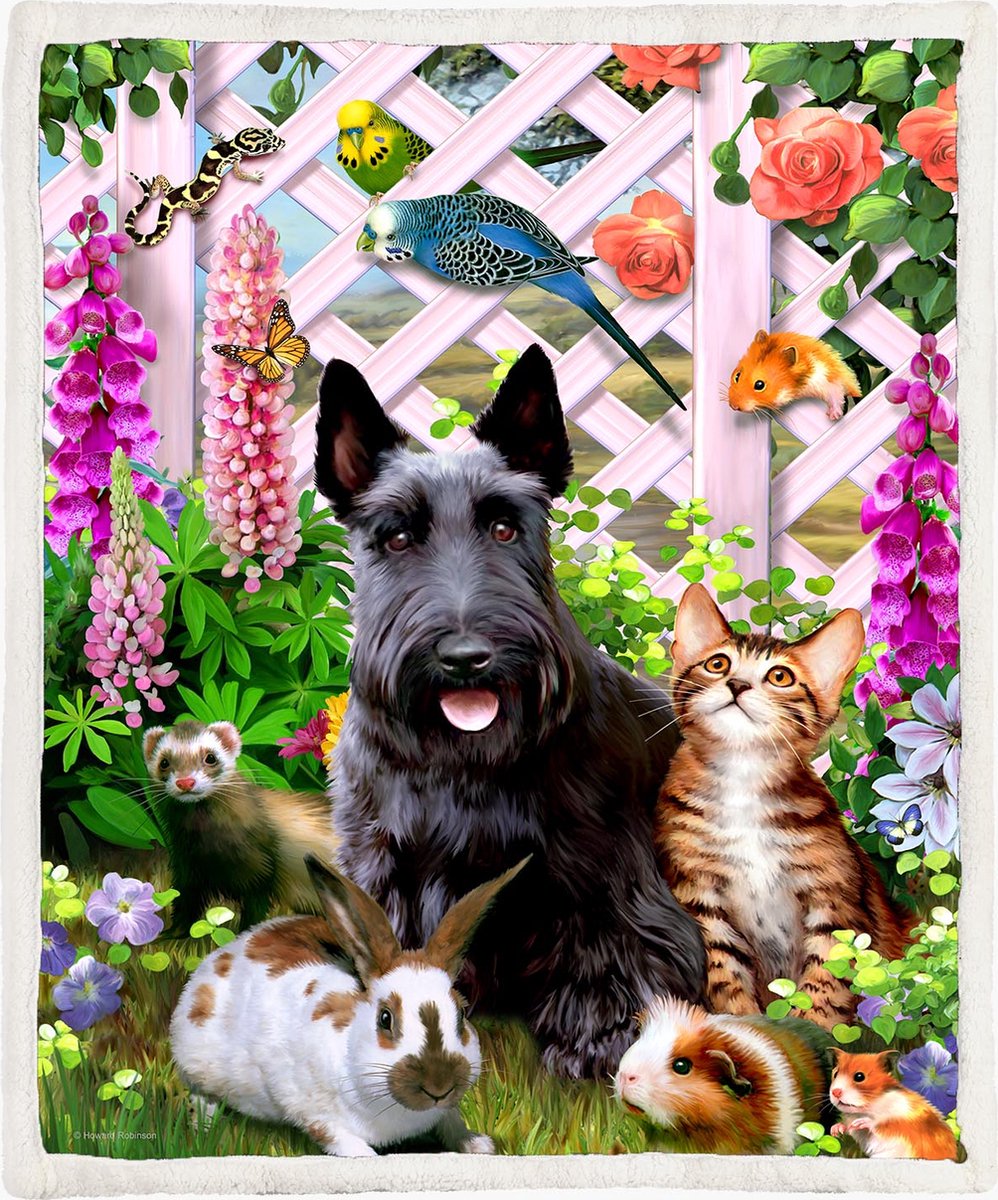 The Coloured House Honden Puppies Fleece Deken 130*150cm Garden Pals Multicolor