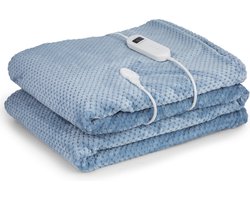 Klarstein XXL elektrische knuffeldeken, elektrische deken met automatische uitschakeling, 200x180 cm. Elektrische warmtedeken, kan in de wasmachine, dubbelzijdige elektrische deken voor bed & bank, electric heated blanket met 9 standen
