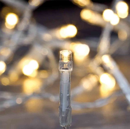 Kerstverlichting transparant snoer met 320 warm witte lampjes - 24 meter - Kerstlampjes/kerstlichtjes - binnen/buiten