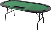 vidaXL - Pokertafel - voor - 9 - spelers - ovaal - 3-voudig - inklapbaar - groen