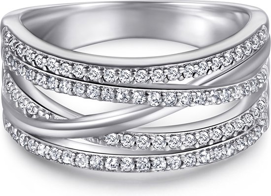 Estrella - Cross Moissanite Platinum - Ring PlatinumOver Lines