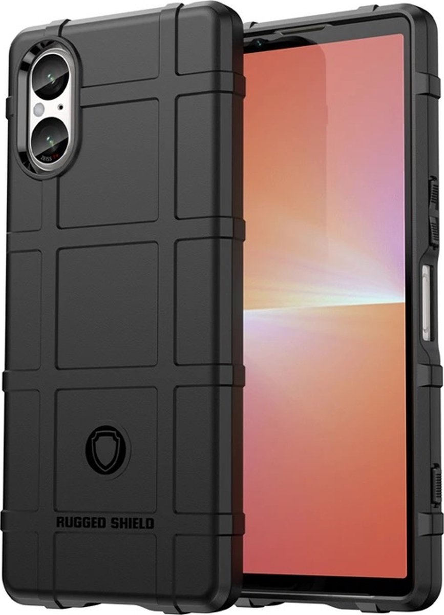 MobyDefend Hoesje - Geschikt voor Sony Xperia 5 V - Rugged Shield TPU Backcover - Zwart