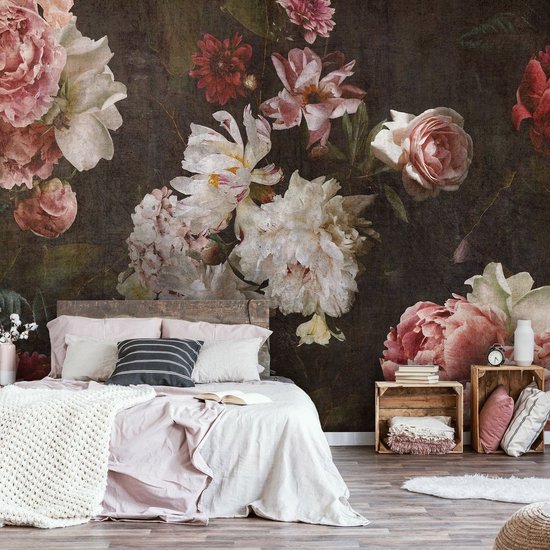Pioenrozen fotobehang, pioenrozen bloemen fotobehang 3d pioenrozen