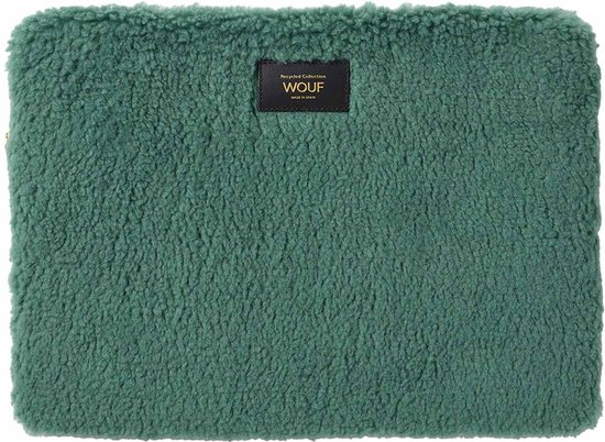 Foto: Wouf teddy laptop hoes 13 inch laptopsleeve moss