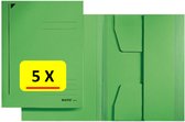 5 x Dossiermap - A4 - Leitz - Manilla karton - groen