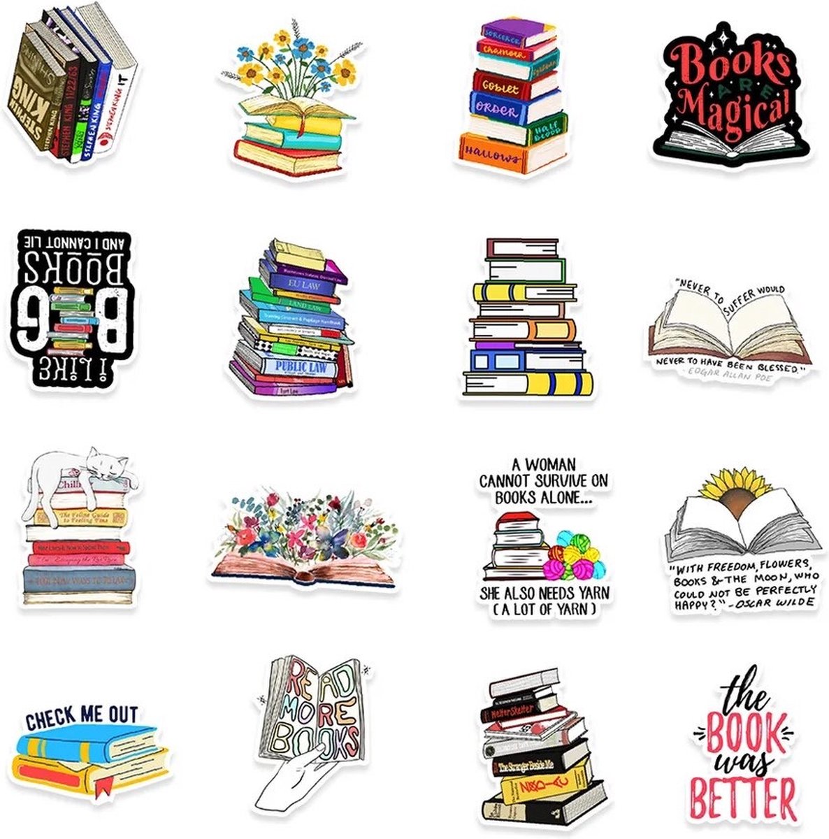 Boeken Stickers 50 Stuks | Quotes Stickers | Books | Teksten | Laptop Stickers | Stickers Kinderen en Volwassenen | Stickervellen | Plakstickers | Koffer Stickers | Stickers Bullet Journal en Planner — afbeelding 3