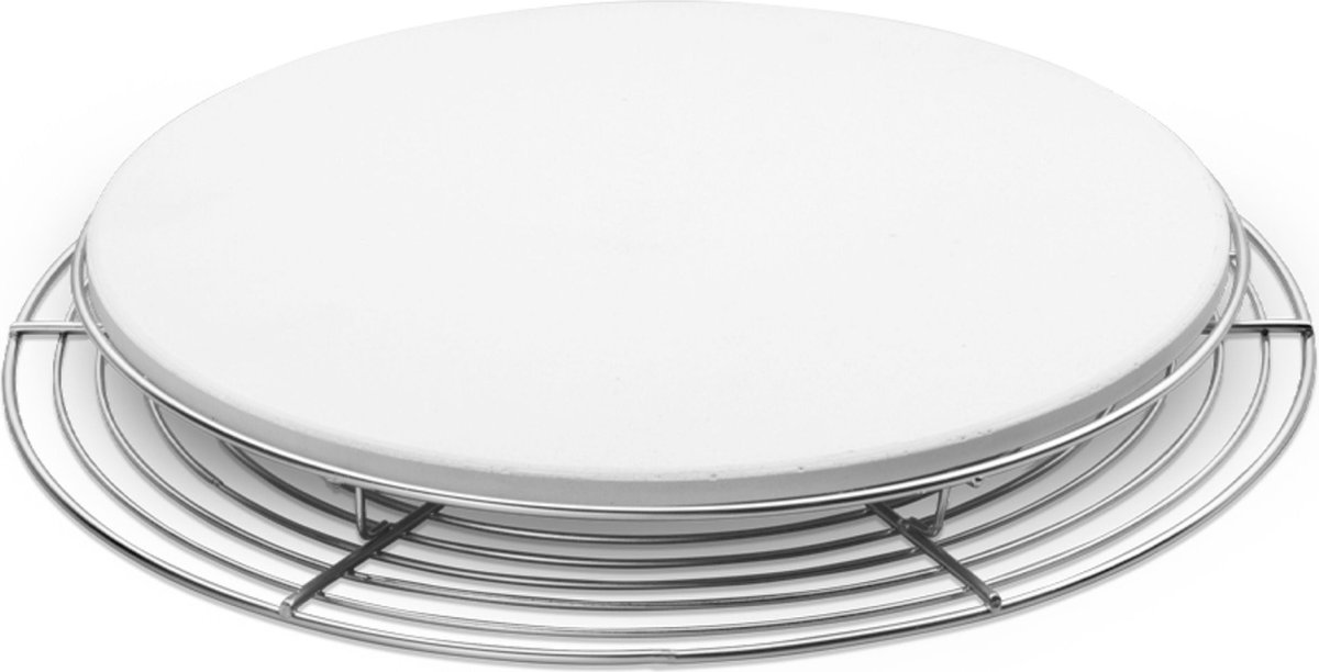 BBQ2GO - BBQ2GO Accessoire Pizzasteen - Keramiek - Wit