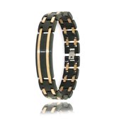 Juwelier Zwartevalk - Stalen armband (zwart/rosé) 33.104/19cm--