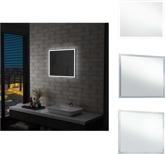 vidaXL Miroir de salle de bain Éclairage LED 60x50 cm - Testé IP44 - Miroir