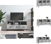 vidaXL Televisiekast Betongrijs - 102 x 36 x 50 cm - Trendy design - 3 vakken en 3 lades - Bewerkt hout en ijzer - Kast