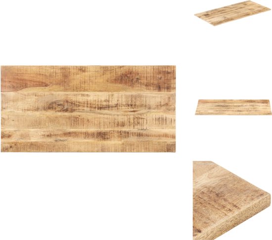 Tafelblad rechthoekig 15-16 mm 60x120cm massief gerecycled hout