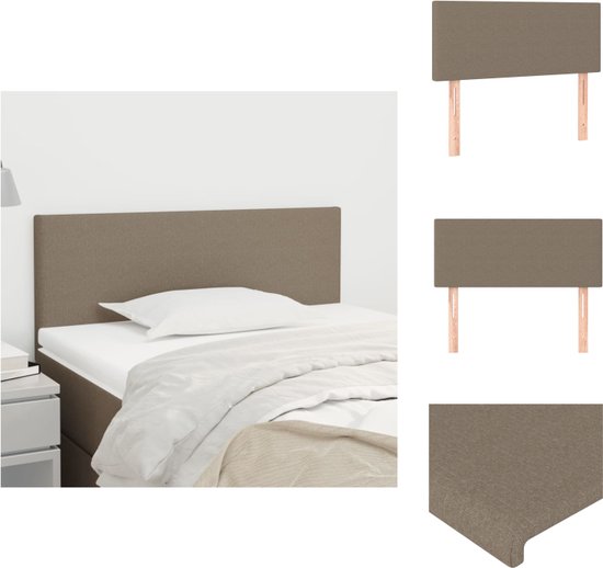 vidaXL Hoofdbord - Bedhoofdbord - Verstelbaar - Stijlvol ontwerp - Comfortabele ondersteuning - Kleur- taupe - Materiaal- stof - hout - Afmetingen- 100x5x78/88cm - Bedonderdeel