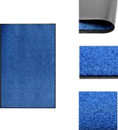 vidaXL Deurmat - Binnen/buitenmat - 180 x 20 cm - Anti-slip PVC - Blauw oppervlak - 100% polyamide - 9 mm hoogte - Deurmat