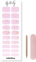 By Emily® Gel Nail Wraps & Gellak Stickers - Pink Glamour - Nagelstickers - Gel Nagel Folie - DIY Manicure - Langhoudende Nail Art - UV LED Lamp Vereist - Trendy Designs - SpringNails- Lente - Nagels Inspiratie - Veilig voor Nagels - 20 Stickers