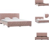 vidaXL Klassiek Bedframe - Fluwelen Bekleding - Geschikt voor Matras van 160 x 200 cm - Roze - Bed