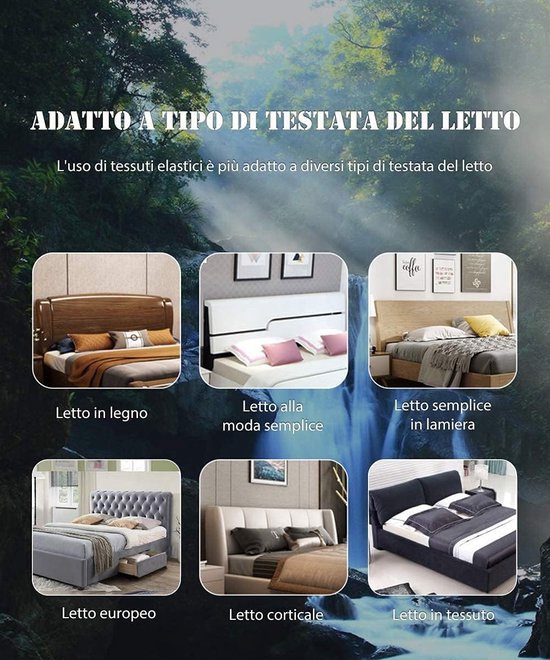 Housses de tête de lit, housse de tête de lit extensible, 180-190 cm, housse de tête de lit épaisse et anti-poussière, gris foncé