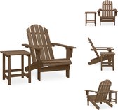 vidaXL Adirondack stoel met tafeltje - bruin - massief vurenhout - 69.5 x 86.5 x 89.5 cm - tafel 40 x 40 x 45 cm - draagvermogen 110 kg - Tuinset